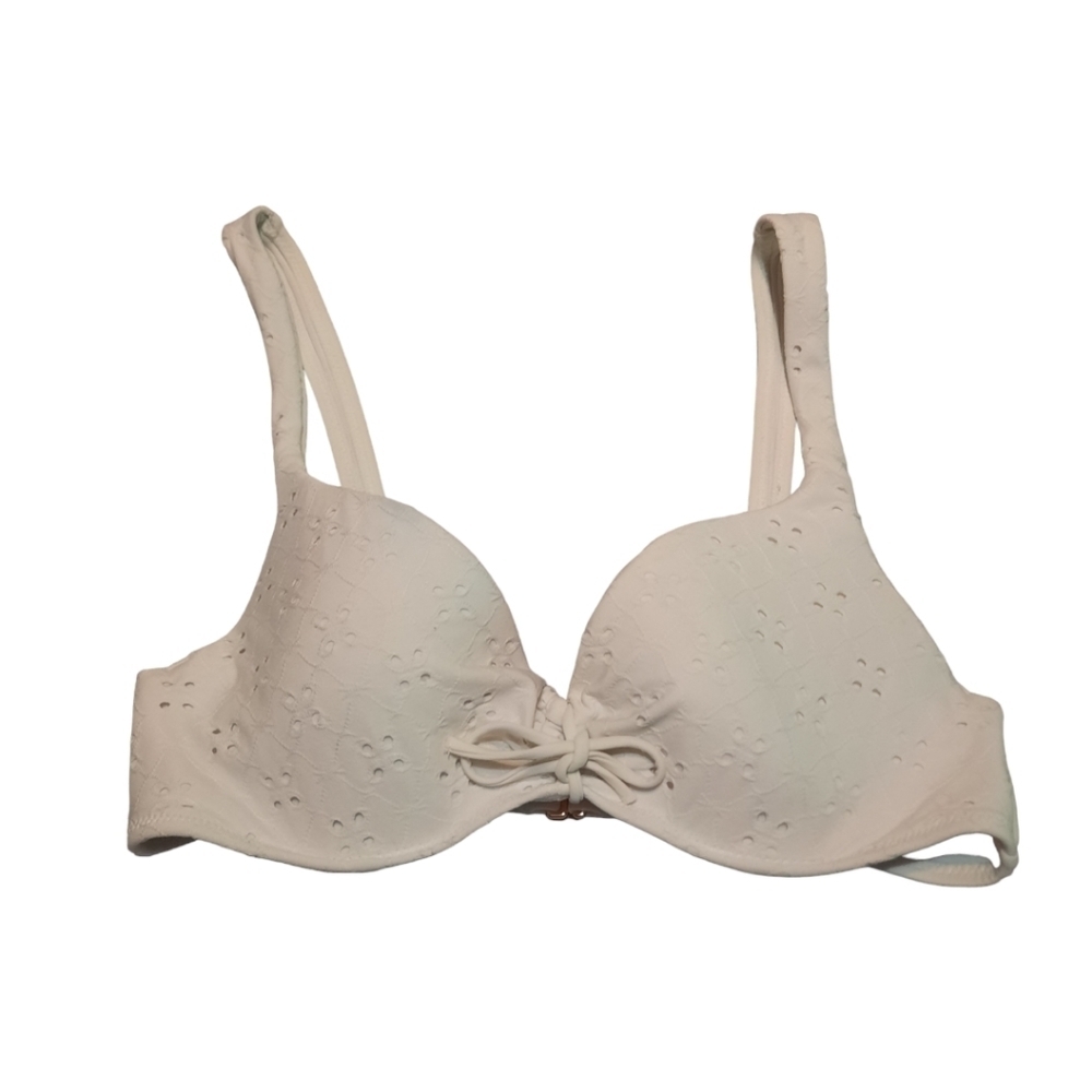 Shade & Shore White Eyelet Bikini Top Size 34 B